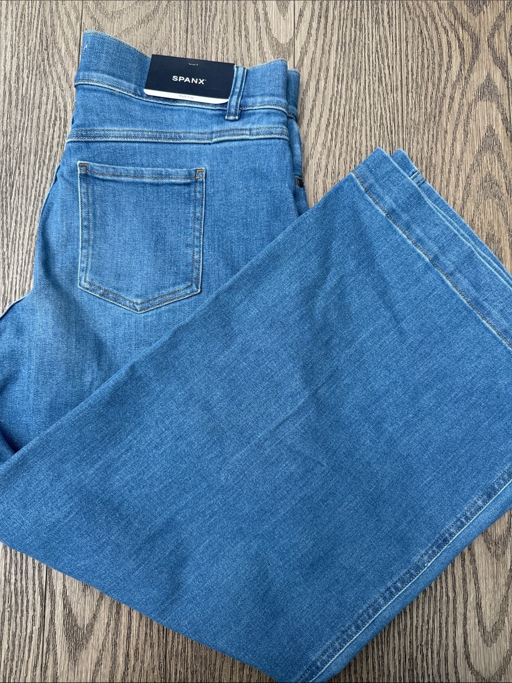 SPANX Women's Flare Jeans in Medium Blue Denim